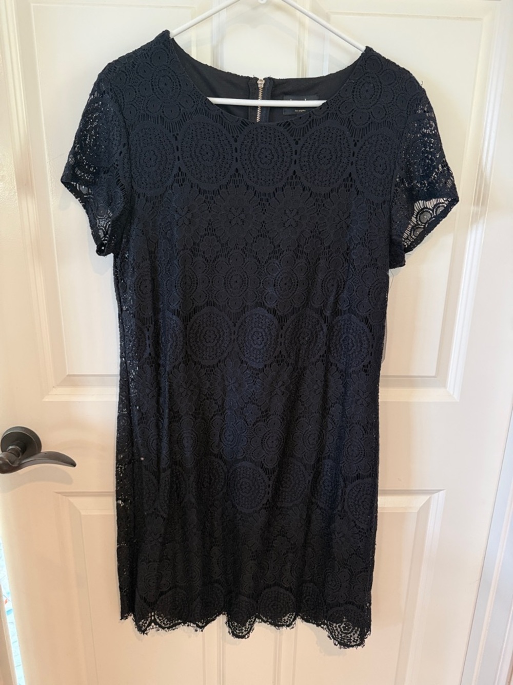 Laundry By Shelli Segal Black Lace Midi Shift Dress